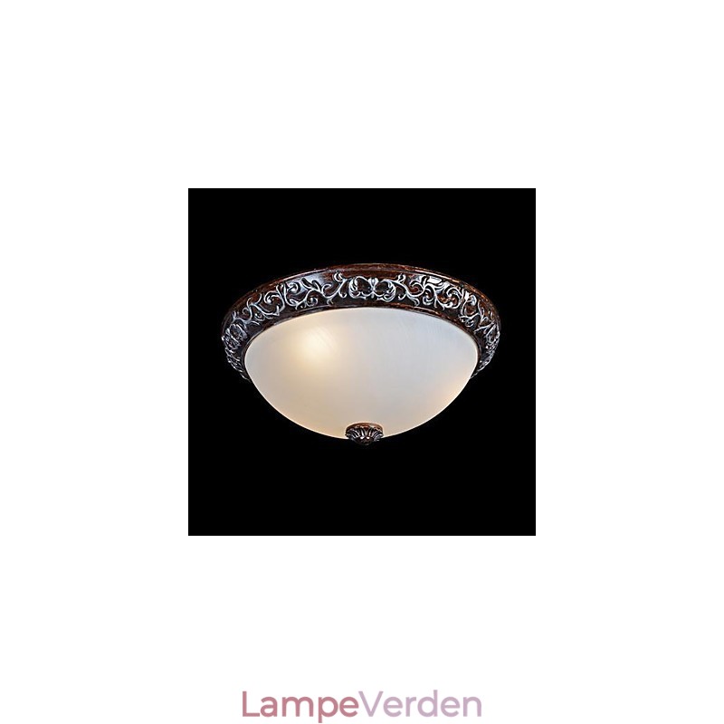 Flush Mount Light Glass Resin Silver Carving European Classic
