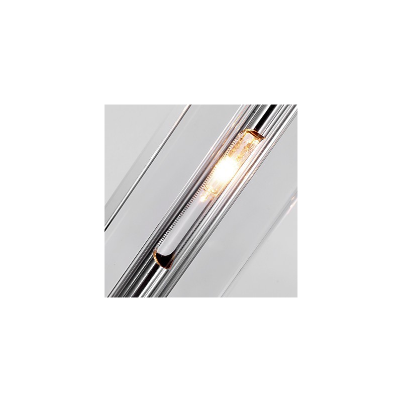Moderne moderne ø krystal krom metal pendellampe