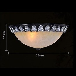 Flush Mount Light Pattern Glas Resin Silver Carving European Classic