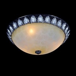 Flush Mount Light Pattern Glas Resin Silver Carving European Classic