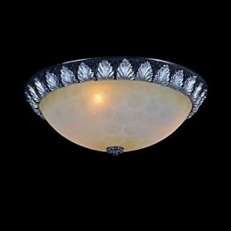 Flush Mount Light Pattern Glas Resin Silver Carving European Classic