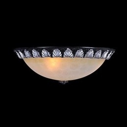 Flush Mount Light Pattern Glas Resin Silver Carving European Classic