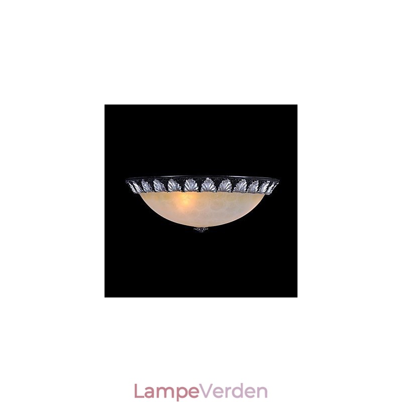 Flush Mount Light Pattern Glas Resin Silver Carving European Classic