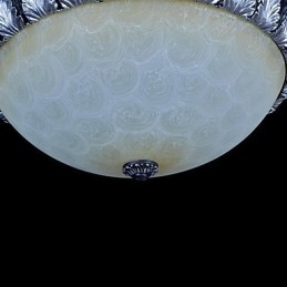 Flush Mount Light Pattern Glas Resin Silver Carving European Classic