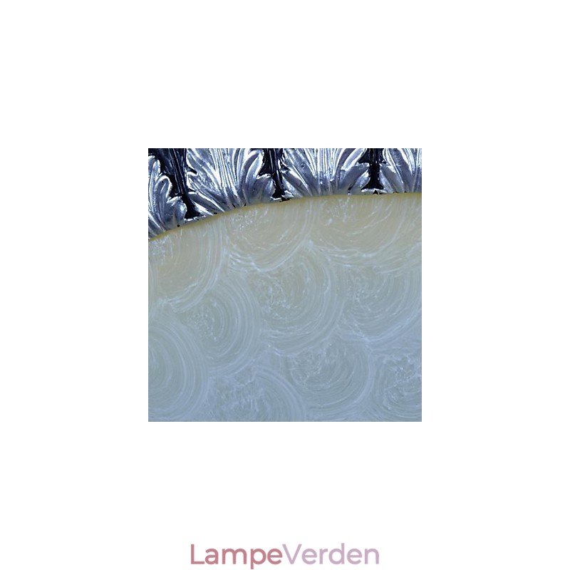 Flush Mount Light Pattern Glas Resin Silver Carving European Classic