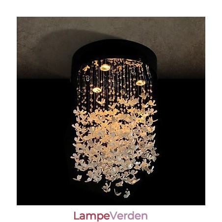 Moderne Semi Flush Mount med 3 lys Butterfly Featured Shade Moderne Semi Flush Mount med 3 lys Butterfly Featured Shade