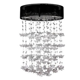 Moderne Semi Flush Mount med 3 lys Butterfly Featured Shade