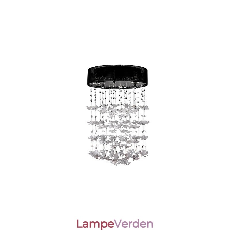 Moderne Semi Flush Mount med 3 lys Butterfly Featured Shade
