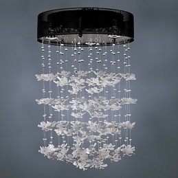Moderne Semi Flush Mount med 3 lys Butterfly Featured Shade