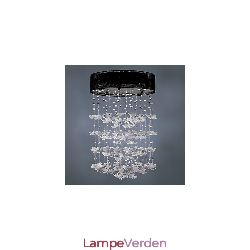 Moderne Semi Flush Mount med 3 lys Butterfly Featured Shade