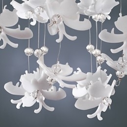 Moderne Semi Flush Mount med 3 lys Butterfly Featured Shade