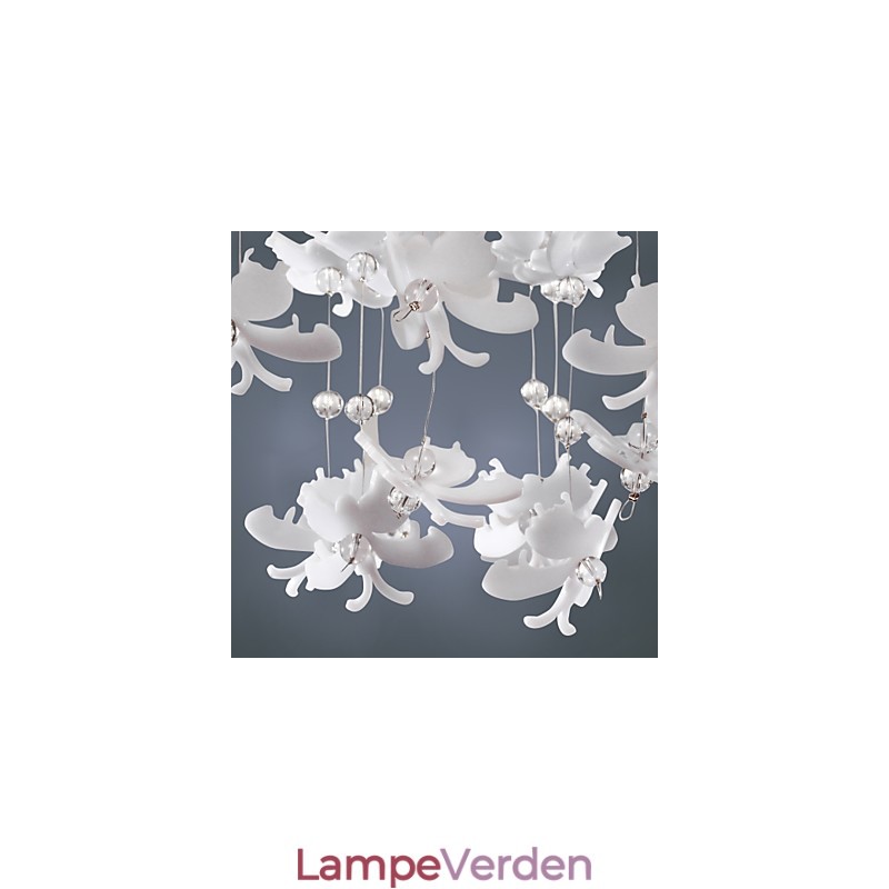 Moderne Semi Flush Mount med 3 lys Butterfly Featured Shade