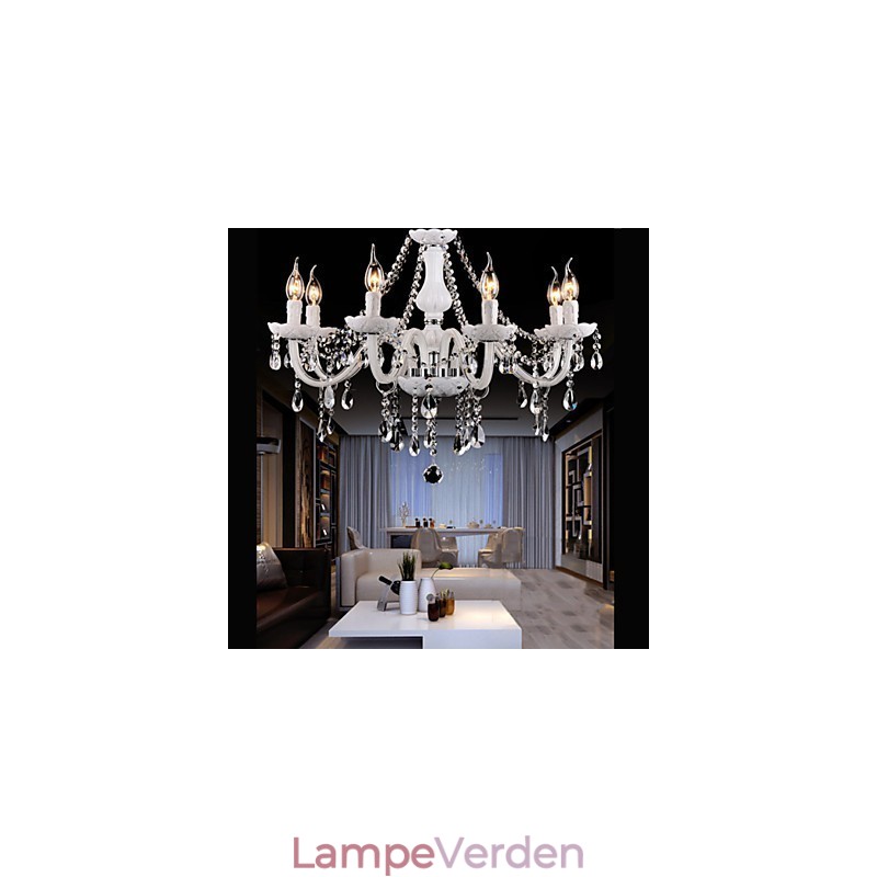 Lysekrone Krystal Moderne 6 Lys Moderne Glas