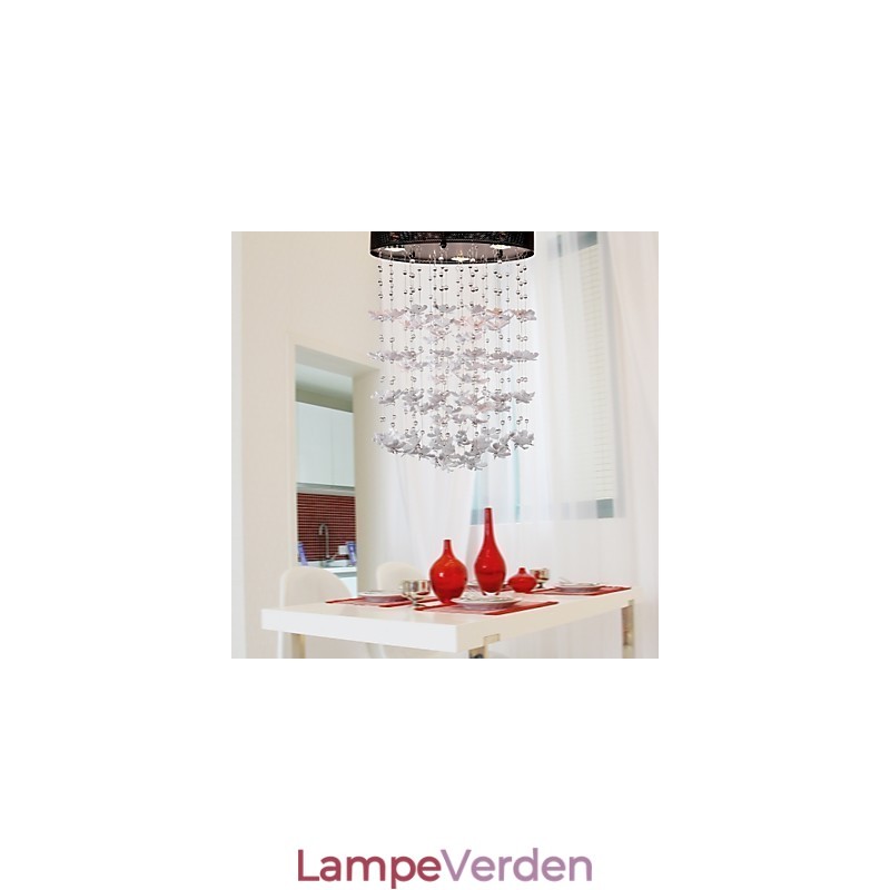 Moderne Semi Flush Mount med 3 lys Butterfly Featured Shade