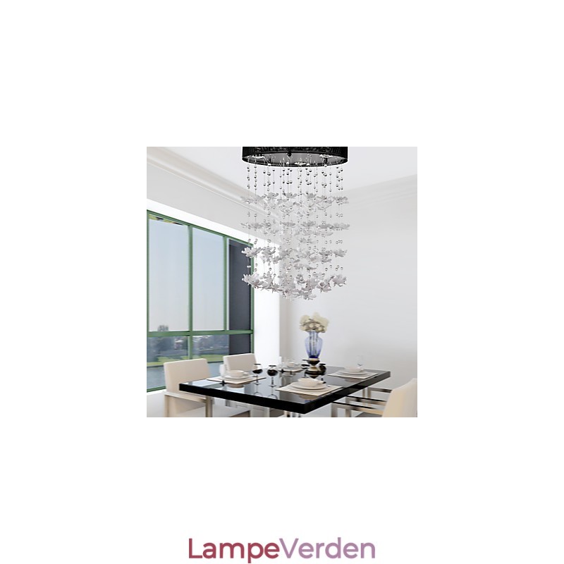 Moderne Semi Flush Mount med 3 lys Butterfly Featured Shade