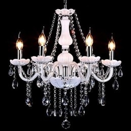 Lysekrone Krystal Moderne 6 Lys Moderne Glas