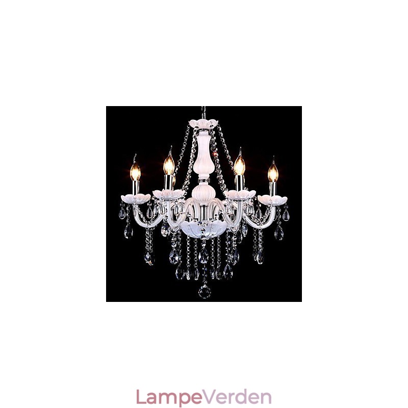 Lysekrone Krystal Moderne 6 Lys Moderne Glas