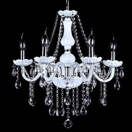 Lysekrone Krystal Moderne 6 Lys Moderne Glas