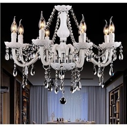 Lysekrone Krystal Moderne 8 Lys Moderne Glas