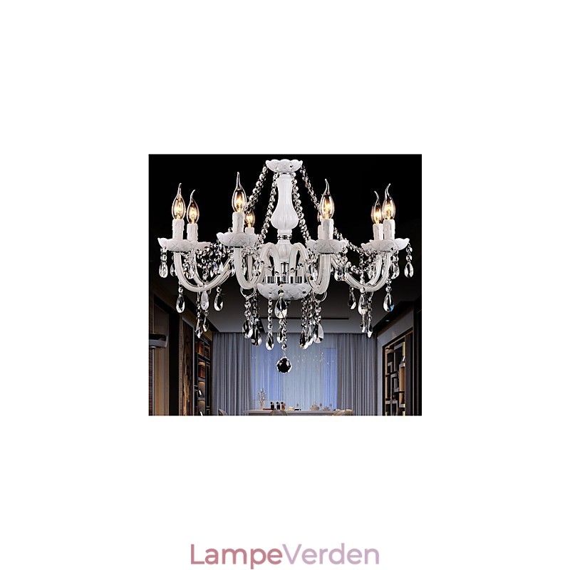 Lysekrone Krystal Moderne 8 Lys Moderne Glas