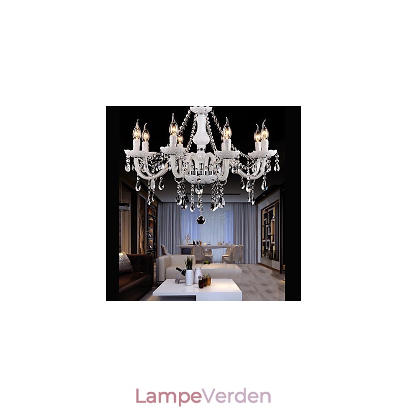 Lysekrone Krystal Moderne 8 Lys Moderne Glas