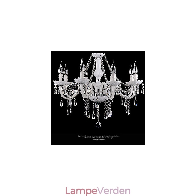 Lysekrone Krystal Moderne 8 Lys Moderne Glas