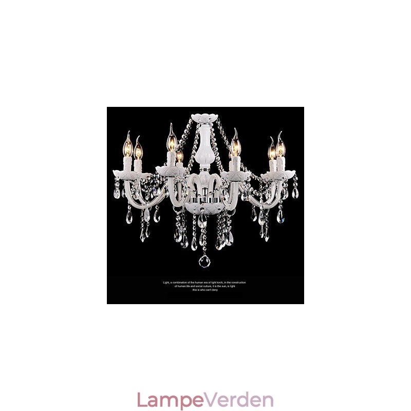 Lysekrone Krystal Moderne 8 Lys Moderne Glas
