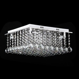 Moderne moderne krystal galvaniseret metal Flush Mount