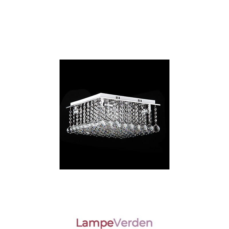 Moderne moderne krystal galvaniseret metal Flush Mount