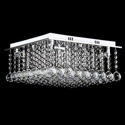 Moderne moderne krystal galvaniseret metal Flush Mount