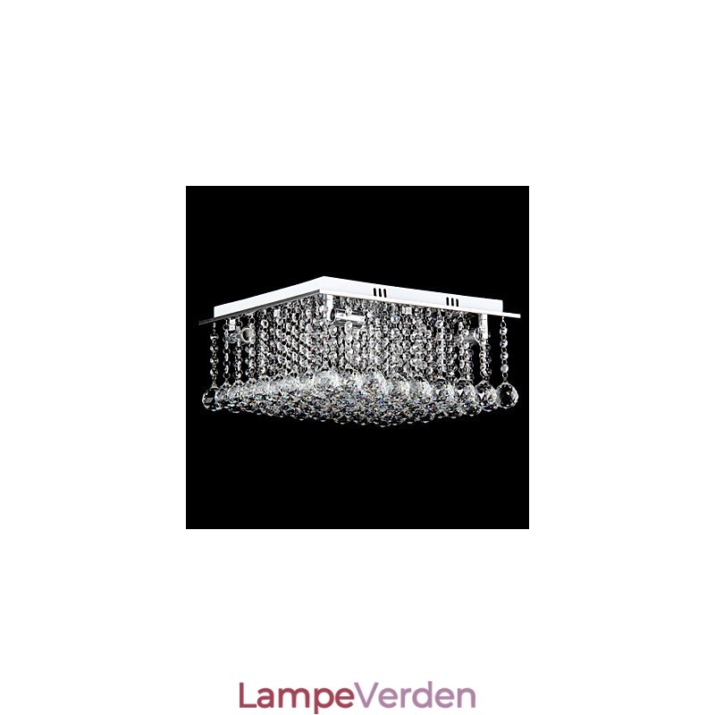 Moderne moderne krystal galvaniseret metal Flush Mount