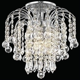 Moderne 4 lys Flush Mount lys med krystal perler