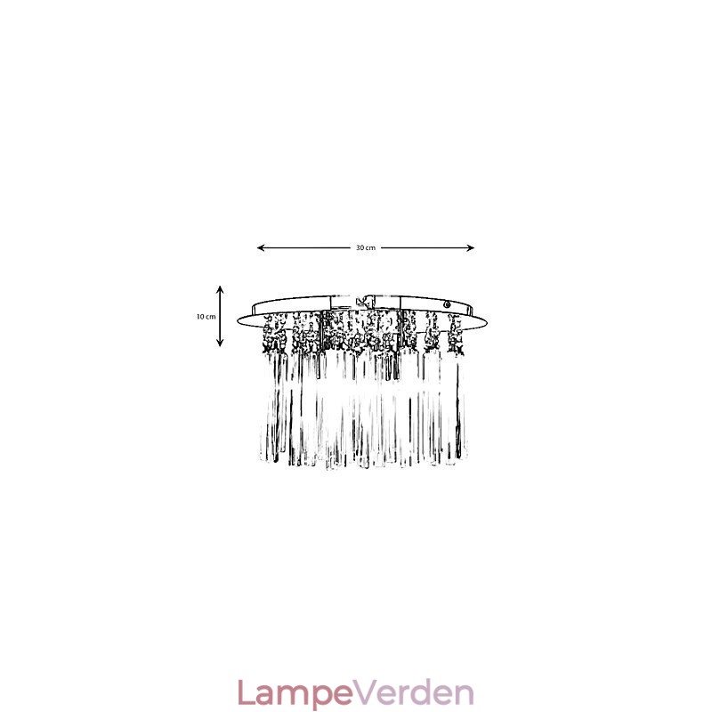 Moderne semi-flush montering i krystal med 4 lys (G9-pærebase)