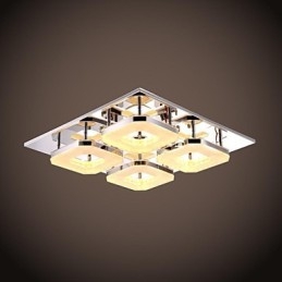 Akryl Flush Mount 4 lys moderne akryl galvanisering rustfrit stål