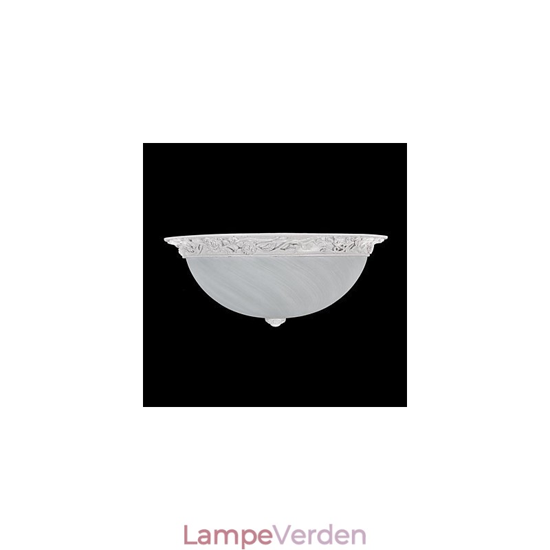 White Flush Mount Light Glass Resin Carving European Classic