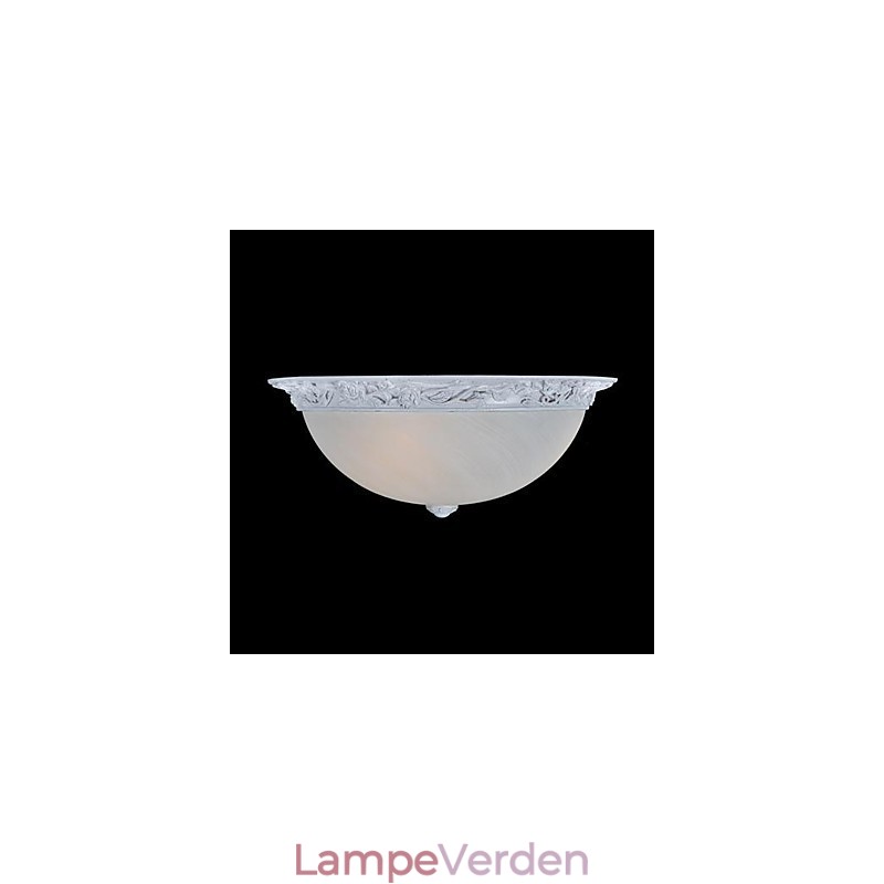 White Flush Mount Light Glass Resin Carving European Classic