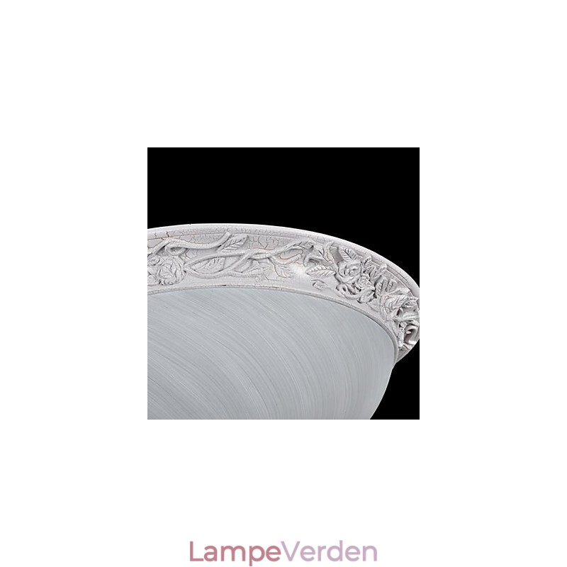 White Flush Mount Light Glass Resin Carving European Classic