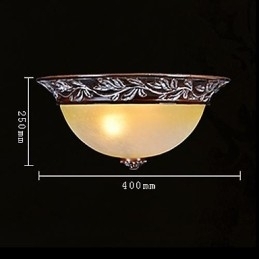 Flush Mount Light White Yellow Glas Resin Silver Carving European Classic
