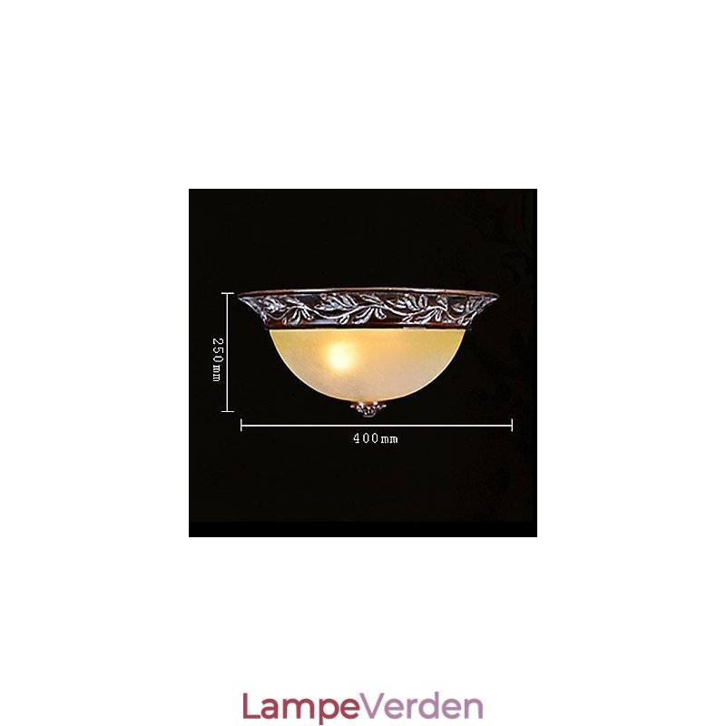 Flush Mount Light White Yellow Glas Resin Silver Carving European Classic