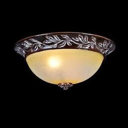 Flush Mount Light White Yellow Glas Resin Silver Carving European Classic