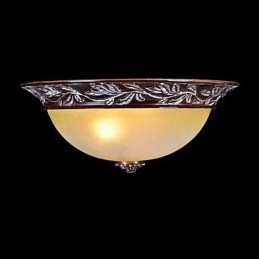 Flush Mount Light White Yellow Glas Resin Silver Carving European Classic
