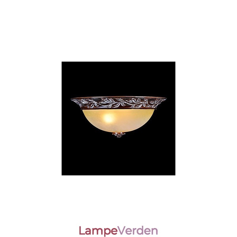 Flush Mount Light White Yellow Glas Resin Silver Carving European Classic