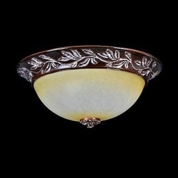 Flush Mount Light White Yellow Glas Resin Silver Carving European Classic
