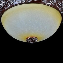 Flush Mount Light White Yellow Glas Resin Silver Carving European Classic