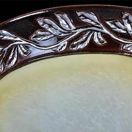 Flush Mount Light White Yellow Glas Resin Silver Carving European Classic