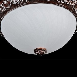Flush Mount Light Glass Resin Silver Carving European Classic