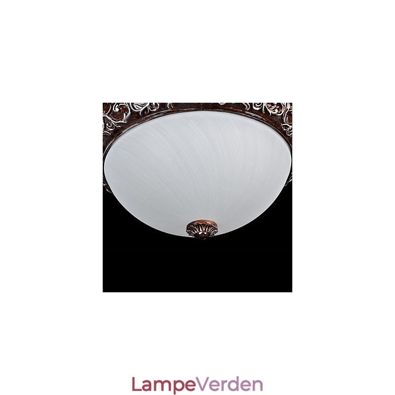 Flush Mount Light Glass Resin Silver Carving European Classic