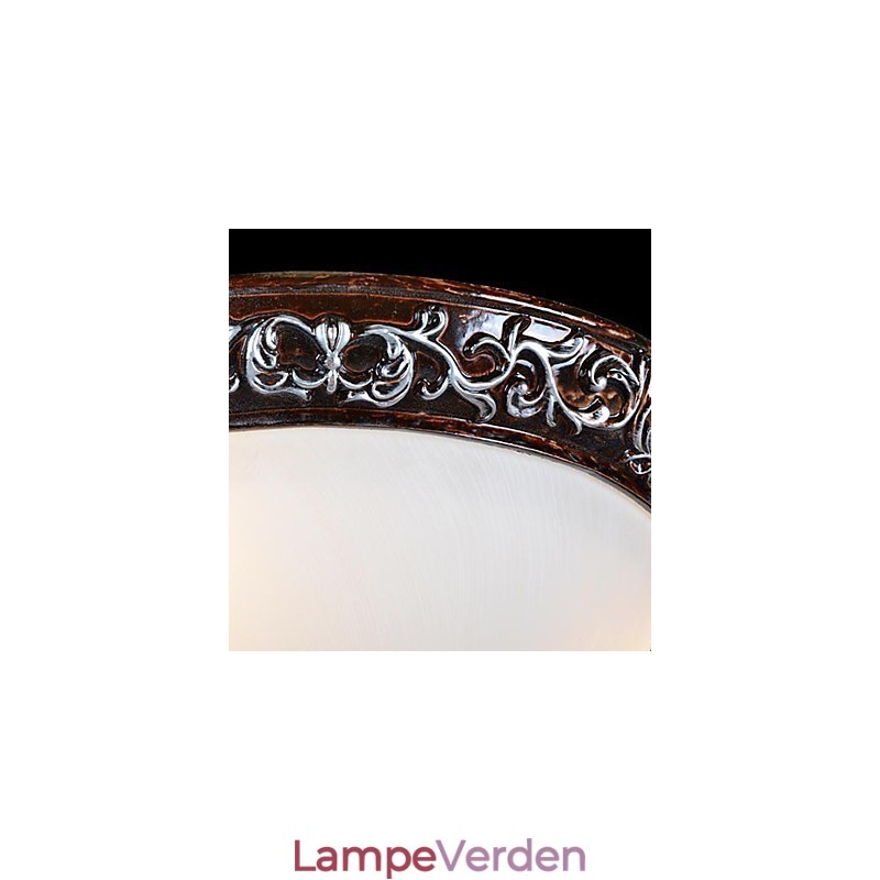 Flush Mount Light Glass Resin Silver Carving European Classic