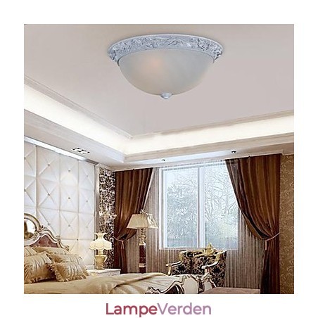 White Flush Mount Light Glass Resin Carving European Classic White Flush Mount Light Glass Resin Carving European Classic