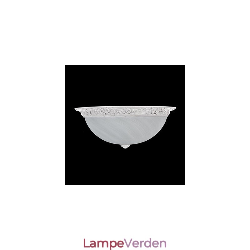 White Flush Mount Light Glass Resin Carving European Classic